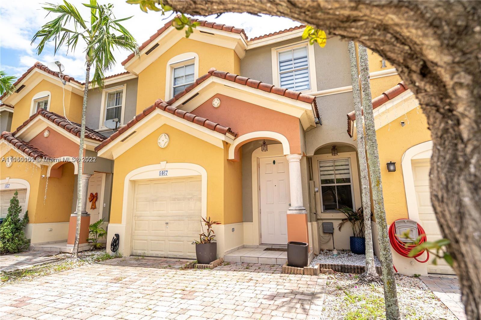 Beautiful Townhouse completed remodeled 3/2.5 located in a great community Isla Bella Mediterranean in West Kendall area, Laundry and Bedrooms are located in the 2nd floor, Great Kitchen space, 1 car garage and 2 spaces on the driveway.