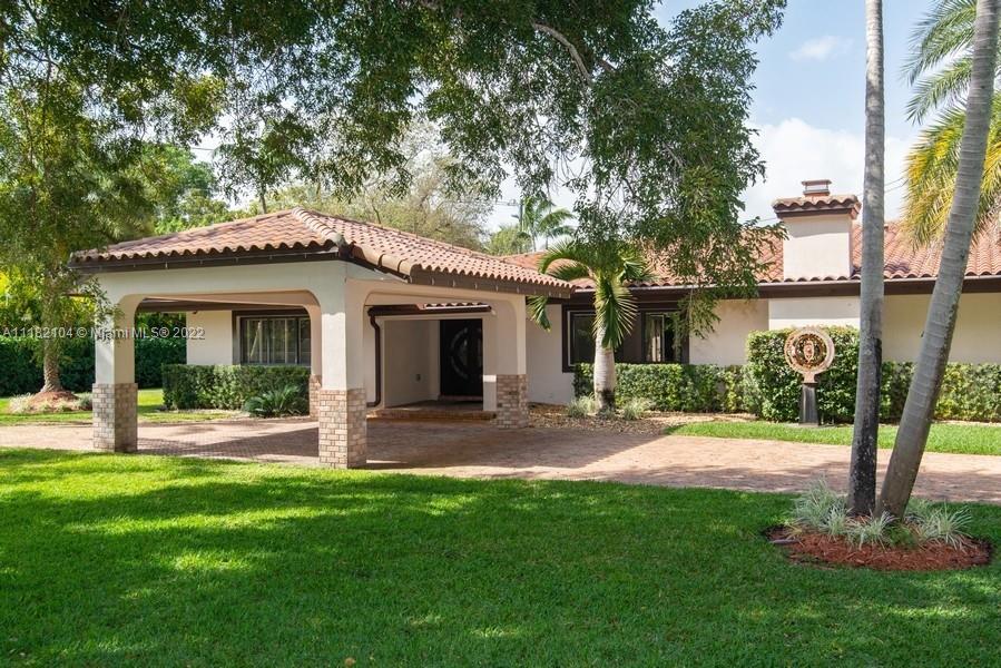 EASY TO SHOW! Move in ready! Work from Home! Completely rebuilt on a So FL''s magnificent road, lined w/ giant ficus trees & spectacular homes. A tropical garden w/ swaying palms & manicured lawn; come home to a resort. From outdoor spaces, summer kitchen & pool, to a huge master suite, everything invites comfort, family & resort lifestyle. Large open kitchen w/ walk -n pantry is center to living spaces perfect to congregate & entertain. Two master bdrm, use one for in-laws.! Total 6 bdrms, 4.5 baths, PLUS OFFICE, formal dining w/ fireplace for holiday gatherings. All Impact windows. Completely gated. Let the kids & pets roam free. Steps away from fitness/cycling/walking on the Old Cutler Trail, leading you to all Miami has to offer. Walk to Gulliver; minutes from fine schools & hospitals.