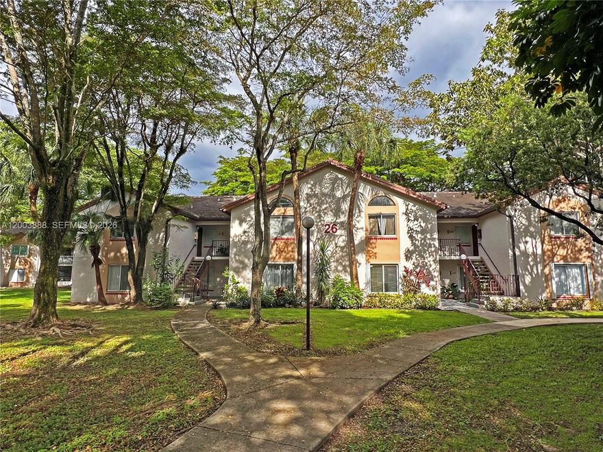 Spacious Remodeled corner unit with Garden Views!  Beautiful flooring, bathrooms & kitchen.  Vaulted ceilings.  Two master suites & walk-in closets.  Washer & Dryer inside unit.  2 Assigned Parking spaces & plenty of guest parking.    Enjoy the rich life at an affordable price!  Located in desirable Parc Vista with 24 hr security, pools, tennis  & volley ball courts, spa, gym, fitness center, dog park and walking paths.  Conveniently located near Baptist West Hospital, Miami Dade College, Shopping Centers, Restaurants, Turnpike, Great schools.  Easy to Show!  Motivated Seller!