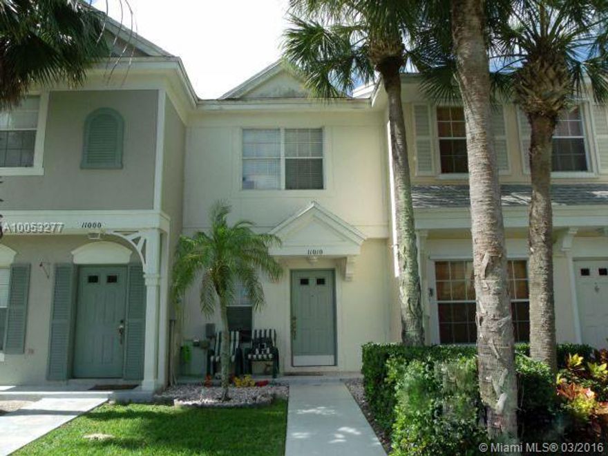 Best street in the community... This 2/1 1/2 unit backs right up to the playground and community pool. Tile throughout  the first floor new ac, new gas range, new  microwave, new water heater, new washer and dryer and adt security system  Minutes access from the Sawgrass Expressway... Quiet neighborhood...Top rated schools.