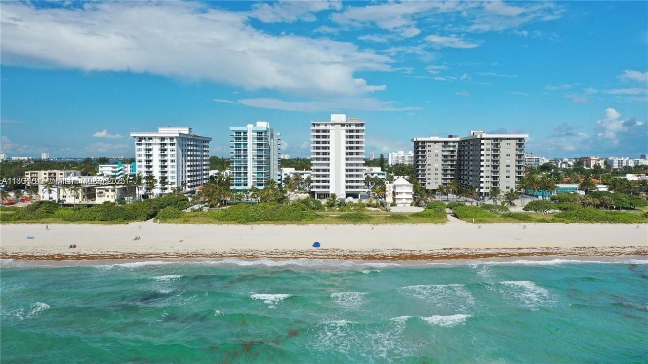 Very bright studio in the heart of Surfside. The condo has gorgeous ocean views from its private balcony.Several closets and a large walk in closet. Bright separate kitchen with water filter and window so you can cook. All impact windows and door. Can be converted to a 1 bedroom. Freshly painted and new AC/heater installed this year. The building has 24/7 security and direct beach and boardwalk access. Steps from Bal Harbour and house of worship. A rated school Ruth K is minutes away. The area has lots of international shops and restaurants including Bal Harbour Mall 5 minute walk from your door. The condo can be rented immediately or enjoyed by you with beachfront living at your doorstep.
