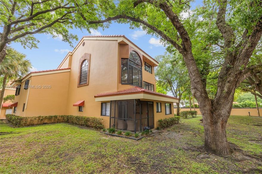 Priced to sell !!!!This unique 2-story model boasts 1240 sq. ft. of open space, high ceilings, a 2-story bay window with a picturesque view and an arch window on the landing, both of which allow plenty of natural light. This versatile floor plan offers one full bedroom and bathroom downstairs, along with a sunroom, which can be used for storage, as well as a pantry area underneath the stairway. Upstairs houses the primary suite, with a full bathroom and walk-in closet, along with a closed loft area, currently used as a great home office space, but can easily be used as another bedroom. Celebration Point is a private, family-friendly residential community located in the heart of Miami Lakes: the development is characterized by its lush tropical foliage, serene lake views, and landscaped water fountains. It is often cited as a top choice due to its central location and suburban charm. It is located within walking distance to Main Street shops and dining. Residents have access to a variety of resort-style facilities designed for relaxation and recreation including walking/jogging path, BBQ area, and a beautifully maintained oversized pool /hot tub jacuzzi. New roof (2025) special assessment paid in full