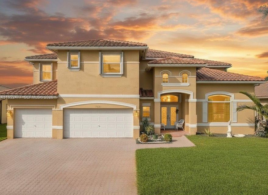 MOVE-IN READY 5-bedroom, 4-bath two-story home in the highly desirable, family-friendly community of SPRING VALLEY IN WEST PEMBROKE PINES. This home features IMPACT WINDOWS AND DOORS, soaring ceilings, and an open floor plan filled with natural light—perfect for both everyday living and entertaining. The first floor offers formal living and dining rooms, a large family room, an eat-in kitchen, plus a bedroom and full bath—ideal for guests or multi-generational living. Upstairs includes a spacious loft, an oversized PRIMARY SUITE with walk-in closets and an updated bath, plus three additional bedrooms and two bathrooms. Enjoy a large backyard with mature fruit trees and ROOM FOR A POOL. Conveniently located near TOP SCHOOLS, shopping, dining, parks, and major highways—this home delivers space, location, and LONG-TERM VALUE.