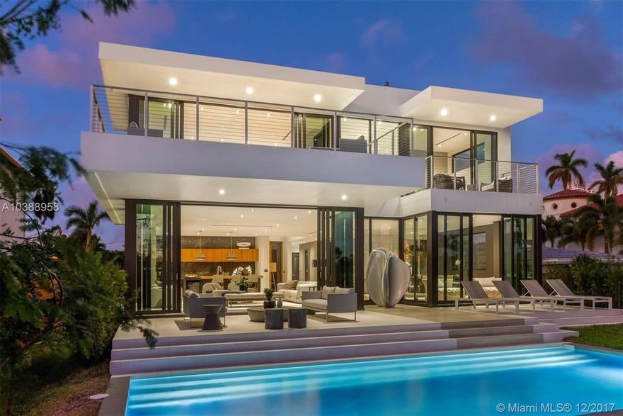 Located on a quiet street with direct access to the prestigious La Gorce Country Club, this expansive 5 bed, 5.5 bath new construction home delivers true luxury living. The home is staged by Artefacto throughout the 5,126 interior SqFt and sitting on a 9,632 SqFt lot. Upon entry, you are greeted by sweeping golf course views, floor to ceiling impact windows and fully retractable doors flooding the home with natural light. Entertaining & dining are completely seamless with an open chef's kitchen featuring Miele appliances. The master bedroom offers endless golf views from a private terrace, walk-in closet and spa-like bathroom. Additional features of this home include an infinity pool, roof-top terrace, two-car garage, large terraces throughout and some of the most spectacular sunset views.