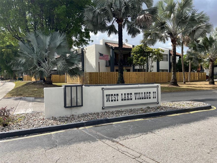 Excellent Opportunity to own a ground floor, corner unit with enclosed patio & small back yard with space for BBQ & outdoor entertaining.  This 2 bedroom, 1 bath unit has good bones, just needs a little TLC.  Upgraded Kitchen w/granite counters, stainless steel appliances. Ample storage with spacious closets, including interior utility room with your own in unit Washer/Dryer.  Very low maintenance fees, community has been recently painted, they are installing a brand new roof & new yard/fence is on the way! Unit features 1 assigned parking space, plenty of guest spaces, community pool, community tennis/pickleball court.  Quiet & well managed community, conveniently located near FIU, with easy access to major expressways, malls/shopping & restaurants. Easy to See!! Condo has NO RESERVES.