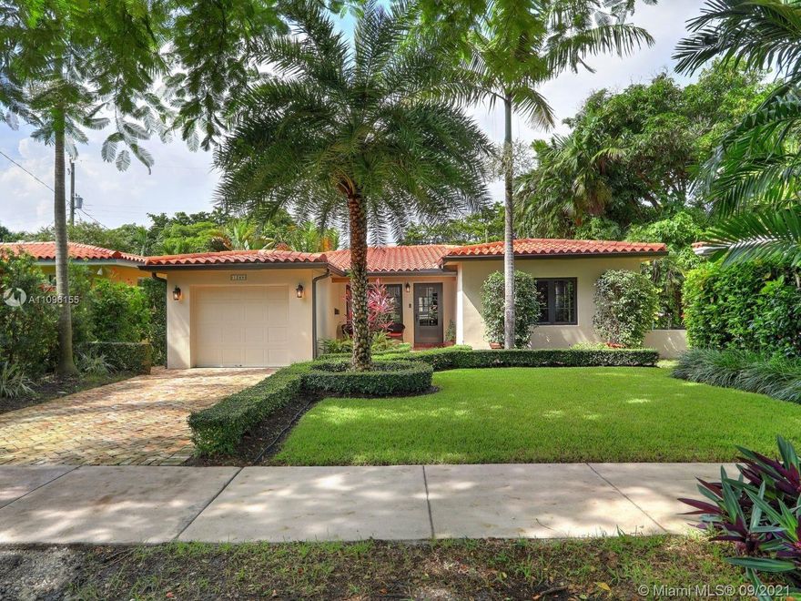 Calling all those with discerning tastes and an appreciation for details. This charming Mid-century beauty is looking for a new owner to call her "Home". Located on a lightly-traveled, Coral Gables tree-lined street, the meticulously-kept property features an enchanting entrance with a Chicago brick-paved walkway, an inviting front porch with handmade Cuban tile and tongue-n-groove ceilings, a great open floor plan with 1,448 sq ft, 3 beds and 2 baths, bright social areas with large window openings, 1-car garage, and too many updates to list. Come for the Italian tile flooring, recessed lighting, open kitchen, and exquisitely updated baths. Stay for the upgraded electrical and plumbing, neatly-manicured landscaping, impact-resistant windows and doors, and more! Call us to see it today.