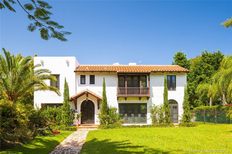 As per Architect’s measurements current total sqft is 3,547. Majestically situated, on the crest of St. Gaudens Rd, one of the most treasured streets in Coconut Grove and near the finest schools in Miami, this historic 1920s Kiehnel and Elliot designed Mediterranean Revival home awaits its next owner. This restored and enchanting villa sits on 18,800 of prime real estate and has approved plans by renowned architect Herbert Brito to expand it to a 6 bedroom 6 1/2 bathroom 5,500 sqft estate. This already exquisite home has the potential to become the best renovation home in the Grove!