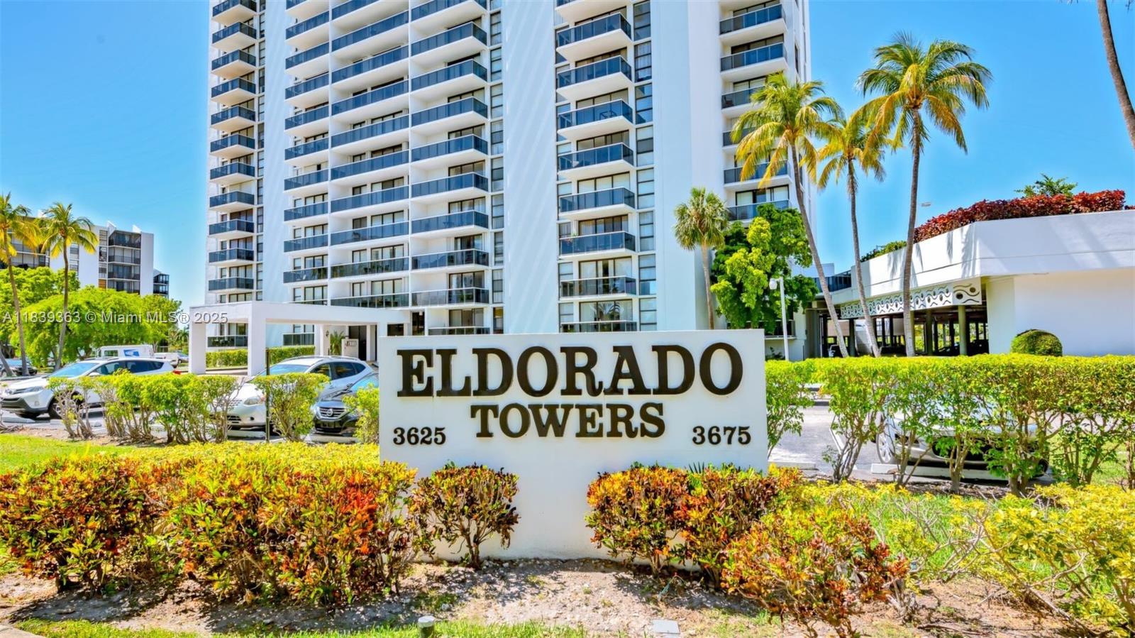Welcome to your dream condo at El Dorado Towers! This stunning unit features 2 spacious bedrooms, 2 beautifully renovated bathrooms, and a convenient 1-car garage. The open concept layout is perfect for entertaining guests or simply relaxing in style. Enjoy peace of mind with hurricane-impact windows throughout, offering safety and energy efficiency. The tile flooring adds a touch of elegance, while the modern finishes throughout create a warm, inviting atmosphere. Take advantage of the community pool—perfect for cooling off on hot summer days. With contemporary amenities and a prime location, this condo offers the ultimate in comfort and convenience. Don’t miss out on the opportunity to make this your new home sweet home!