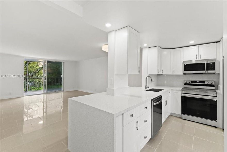 Completely remodeled corner unit 2-bedroom, 2-bath condo featuring hurricane-impact windows, abundant natural light, and a spacious open layout. This stylish home offers a modern kitchen with quartz countertops, beautifully updated bathrooms with lighted mirrors, and generously sized bedrooms with ample closet space, plus a private balcony to enjoy the Florida lifestyle. Meadowbrook recently installed a new roof (2024) and provides outstanding amenities including a pool, fitness center, sauna, clubhouse, BBQ area, and guest parking. Ideally located just minutes from Aventura Mall, Gulfstream Park, shopping, dining, and the beaches, this residence is perfect as a primary home, vacation retreat, or investment property, with rentals allowed after one year. Se habla español.