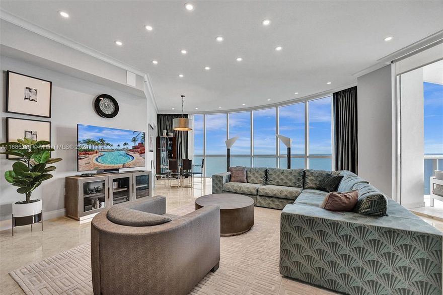 Spectacular 3 Bedroom / 3,5 Bathrooms + Den . Panoramic ocean and intracoastal views from spacious balconies. This prime Trump Palace unit has NEVER been listed or rented and was solely used by the owner as a vacation home. The unit is in mint condition, with recent upgrades including refinished marble floors, walls, entrance area and new lighting throughout. Hight end appliances Miele and Gaggenau. Incredible views direct the ocean . Trump Palace offers 24 hour security, valet parking, concierge service, tennis court, 4 swimming pools , dog park and more.
