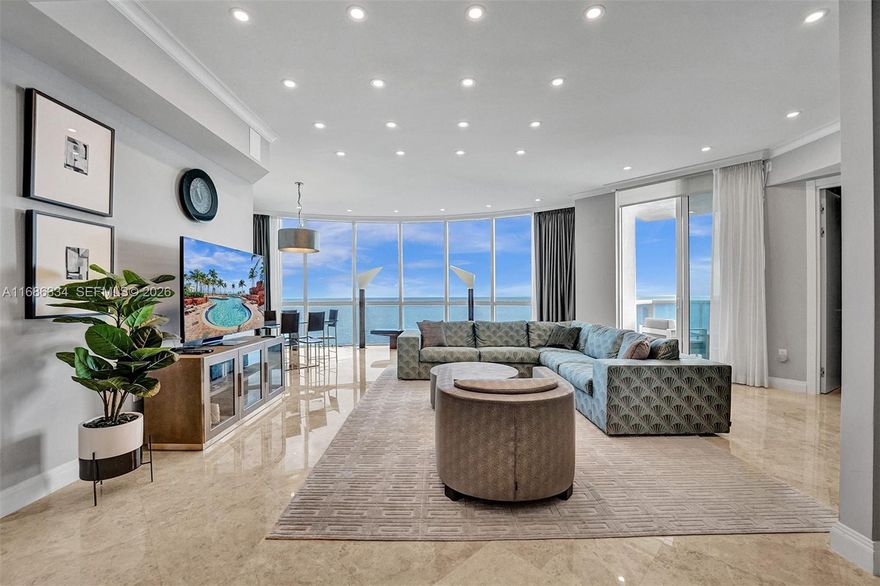 Spectacular 3 Bedroom / 3,5 Bathrooms + Den . Panoramic ocean and intracoastal views from spacious balconies. This prime Trump Palace unit has NEVER been listed or rented and was solely used by the owner as a vacation home. The unit is in mint condition, with recent upgrades including refinished marble floors, walls, entrance area and new lighting throughout. Hight end appliances Miele and Gaggenau. Incredible views direct the ocean . Trump Palace offers 24 hour security, valet parking, concierge service, tennis court, 4 swimming pools , dog park and more.