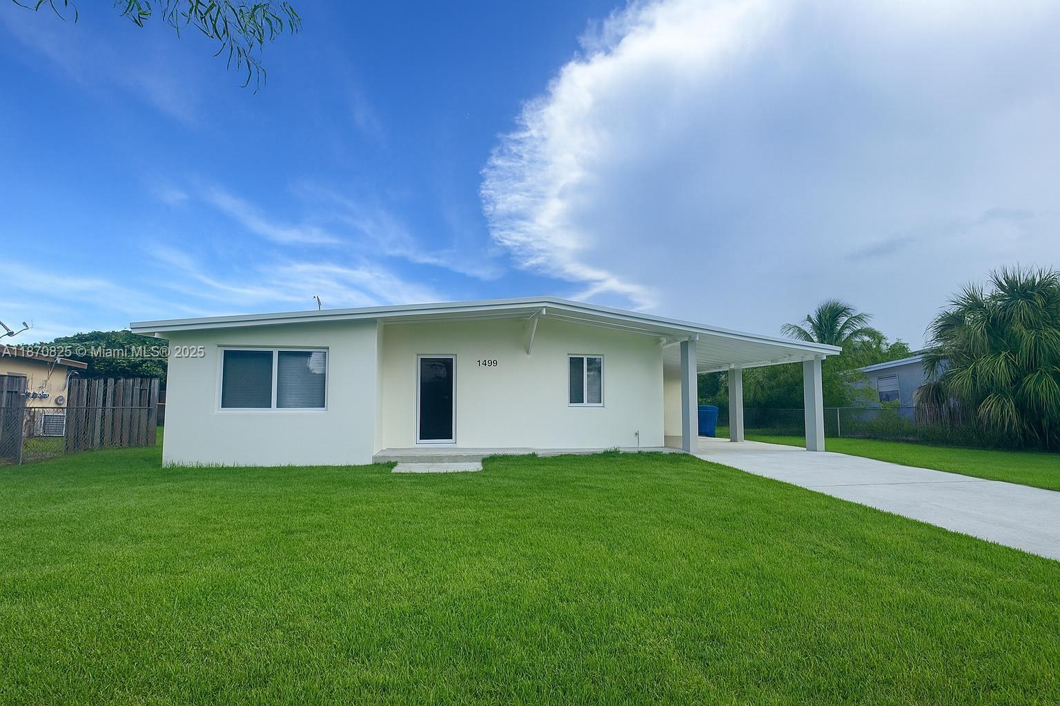 Recently remodeled 3BD/1BA home in Pompano Beach Highlands! Open layout, modern finishes, and a fully permitted 150 sq. ft. extra room/workshop. Plumbing ready for a second bath. Spacious 7,500 sq. ft. lot with RV/boat parking and 1-car carport. (Photos have been virtually staged to showcase décor ideas and layout possibilities.)