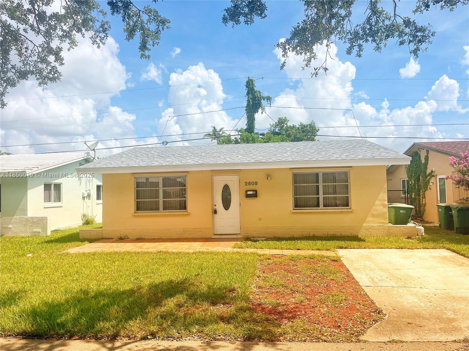 This cozy 2-bedroom, 1-bathroom fenced in home is nestled in a quiet, family-friendly neighborhood with convenient access to highways, schools, parks, shopping, and major employers. Whether you're a first-time homebuyer or looking to downsize, this well-located property is move-in ready and affordably priced to sell quickly. The seller is motivated! Plus, you may be eligible for the City of Tamarac's First-Time Homebuyer Down Payment Assistance Program—contact the city to learn more about this exciting opportunity. there is HOA with monthly dues of $90 and it covers lawn care and community pool which is across from this home also use of community hall and other activities. Washer and Dryer inside the house. come visit the house contact us for the showing. Central AC