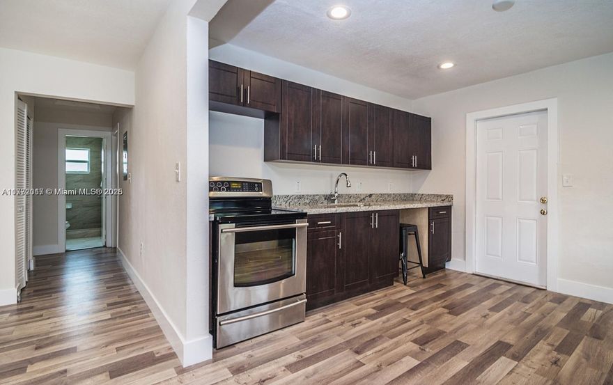 This beautifully renovated single-family home features 2 spacious bedrooms and 2 bathrooms, additionally, there is a detached garage which is an additional 468 Square feet!! Offering a perfect blend of comfort and style. Stainless steel appliances & Impact glass windows and doors provide added security and energy efficiency while allowing natural light to flood the space. The home has a large backyard with a pool, ideal for relaxing or hosting outdoor gatherings. , providing ample storage or parking space.
Located just minutes from downtown Hollywood, you'll have quick access to an array of shops, dining, and entertainment. The property is also conveniently close to major roads like I-95 & FLL, making travel and commuting a breeze. This home is the perfect mix of convenience, and comfort.