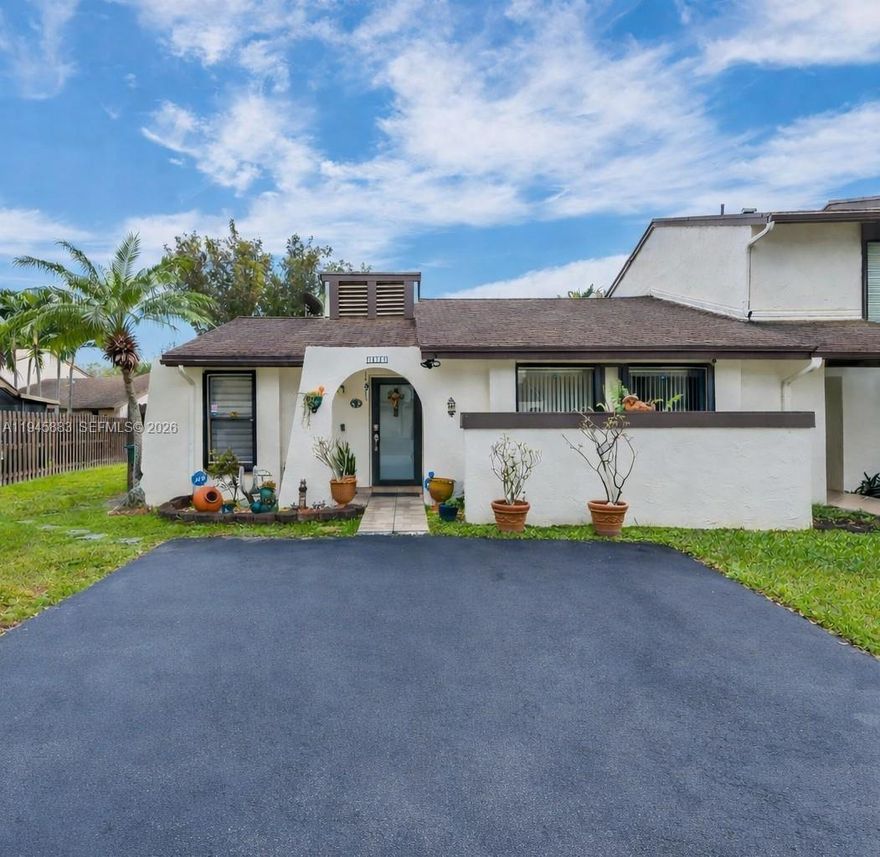 Fall in love with this beautifully remodeled, move-in-ready 3BR/2BA home, located in the welcoming and rarely available Woodgate community. The bright, modern kitchen features stainless steel appliances, quartz waterfall countertops, and an eat-in area, opening seamlessly to an inviting living space with 44"x31" tile flooring. Zebra blinds throughout bring in natural light while still offering privacy. This home features a split floor plan with the primary bedroom offering a recently remodeled ensuite and walk-in closet with direct access to the patio.
Step outside to a private covered wrap-around patio complete with outdoor roller shades, slip-resistant tile, a TV, and additional storage, plus a separate storage shed making it perfect for relaxing or entertaining. Enjoy added peace of mind with an impact-rated front door and accordion shutters throughout the rest of the home. Centrally located and truly special, this is a must-see home with so much to offer!
*Some photos have been digitally enhanced for marketing purposes