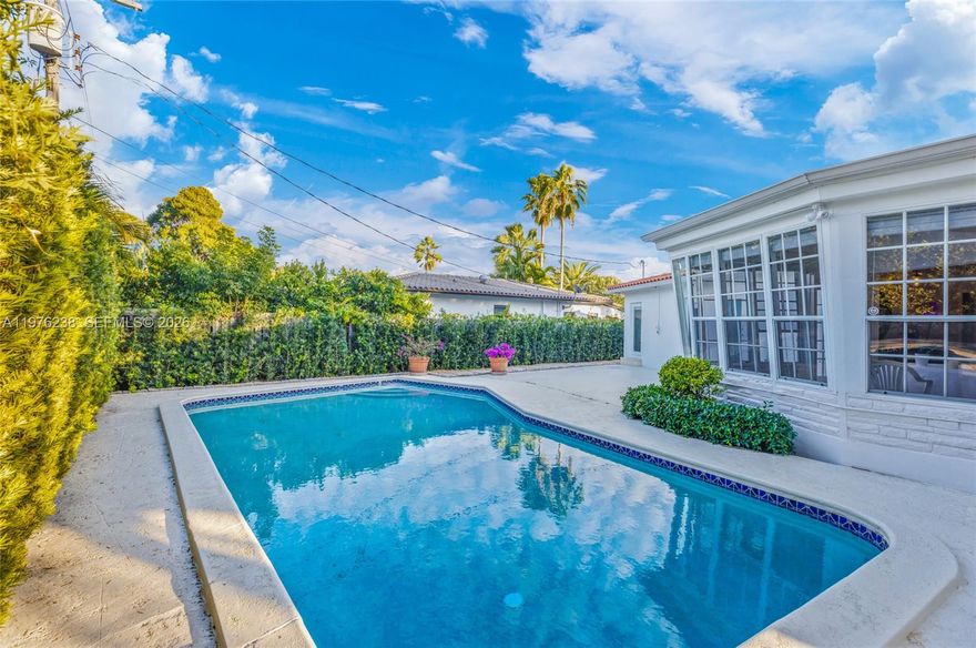 MORNINGSIDE 4 Bedroom 3 Bath POOL home. Beautiful open living area with large windows allowing a lot of light to enter the room. House has been renovated. Located in gated community with lovely public park along Biscayne bay with tennis courts, basketball, baseball are, children's play area. Centrally located near the DESIGN DISTRICT, Wynwood, downtown Miami, Miami Beach and 10 minutes from Miami Airport. Available after April 5th, 2026.