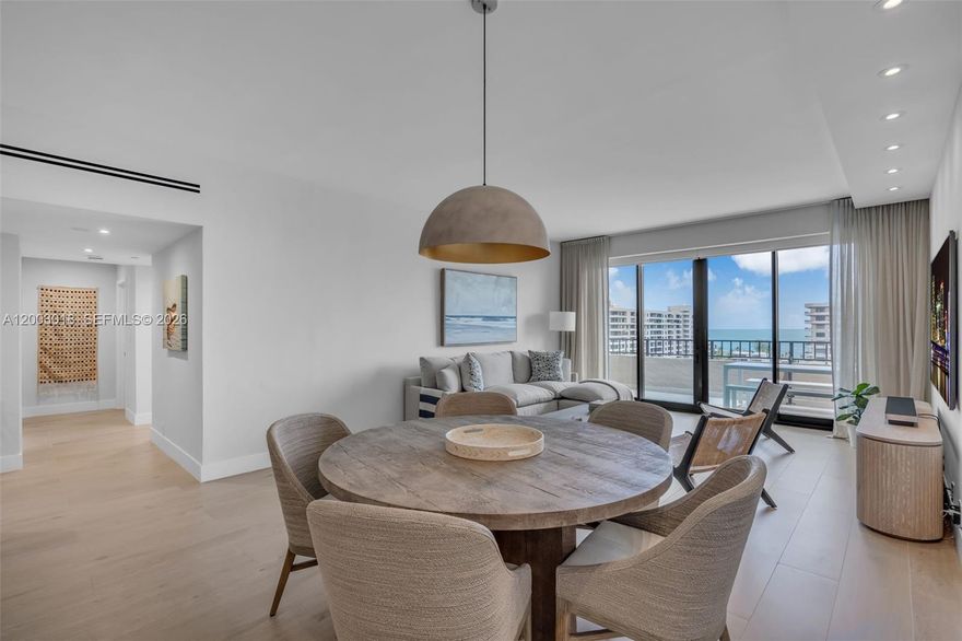 Fully renovated high-floor two bedrooms plus den residence in EmeraldBay at Key Colony. Preferred East exposure with direct ocean views from every room. Open-concept kitchen equipped with top-of-the-line Miele appliances and white marble countertops. Luxury finishes such as Italian flooring, marble bathrooms,  high-impact windows and wall paper accents. Key Colony offers an unmatched lifestyle with direct beach access, beach service, tennis courts, and a full array of resort-style amenities and is one of Key Biscayne's most desirable communities.