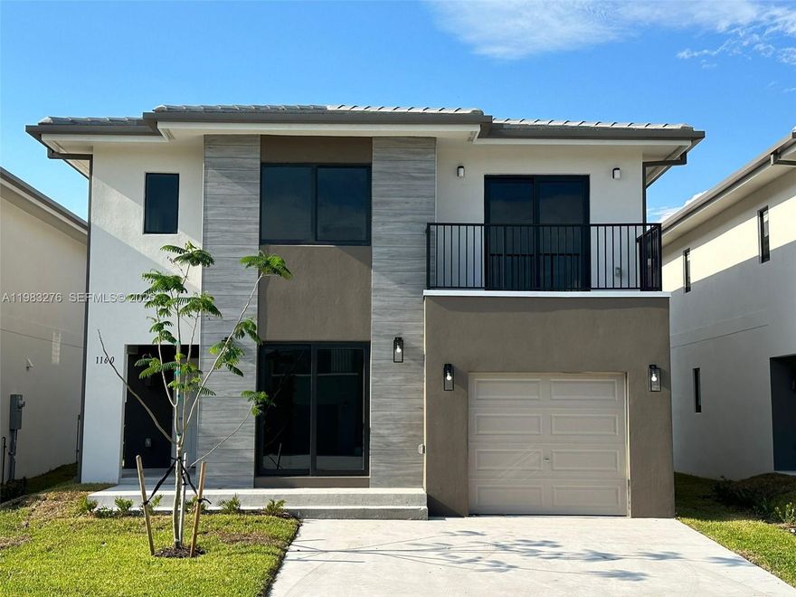 Modern 2 story home, 5 beds 4.5 baths, garage & fenced backyard. Located in a great residential community in Florida City. Beautiful open kitchen with s/s appliance, stone counter top, double sink. Front load full side washer & dryer. Title flooring throughout the house, impact windows. This house offers a full bedroom with closet & bathroom downstairs . Master room with walking closet and double sink in bathroom. All information is approximate and not warranted or guaranteed.
ONLY 1st MONTH RENTAL AND 1 MONTH SECURITY DEPOSIT
