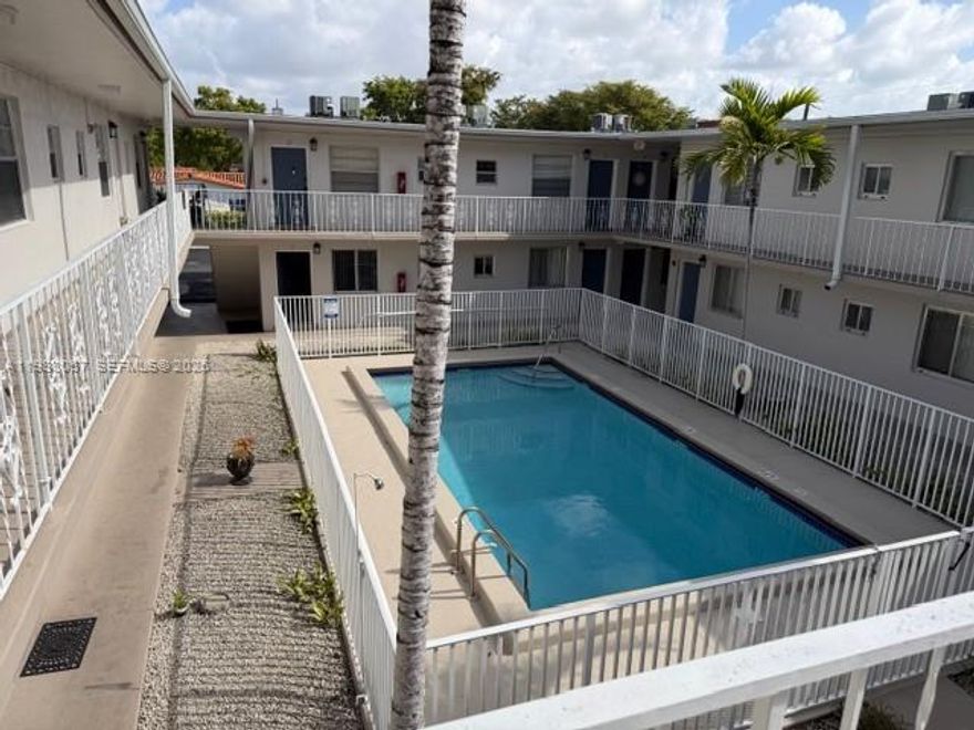 Centrally Located 1 Bedroom Unit Available, near Miami Springs and Miami International Airport. Private unit on 2nd Floor. Property has Pool and Onsite Laundry. Parking for 1 vehicle. Water and Trash Included in Rent. Easy to Show!
