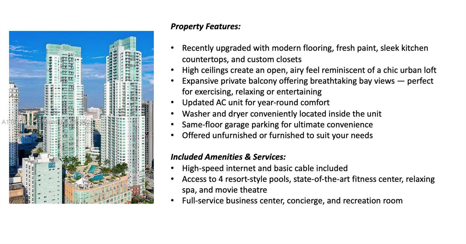 VIZCAYNE NORTH CONDO - Residential Lease