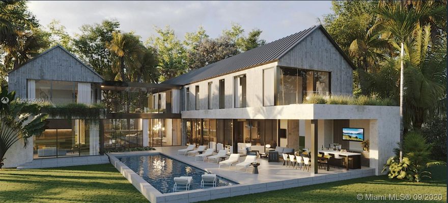 Extraordinary Modern Farmhouse “Built for the Ages” by Mocca Construction. Commanding a private wooded acre in posh, close-in Ponce-Davis, the home rises amidst majestic stands of live oaks. Organic features include Florida Keystone & natural woods. Its H-footprint & floor-to-ceiling windows/doors optimize landscape & reflecting pool views. Understated interiors flow seamlessly into vibrant outdoor living spaces. Of its elegant 11,762 SF, 9,015 are under air, including lofty common areas, a heart-of-the-home kitchen, en-suite sleeping quarters, guest suite, staff quarters, office, 6 baths & 3 half baths. Exteriors include covered lounge, summer kitchen & luxe lap pool. The grandly scaled Max Strang-designed residence’s expected completion date is Spring 2021. Worth the wait!