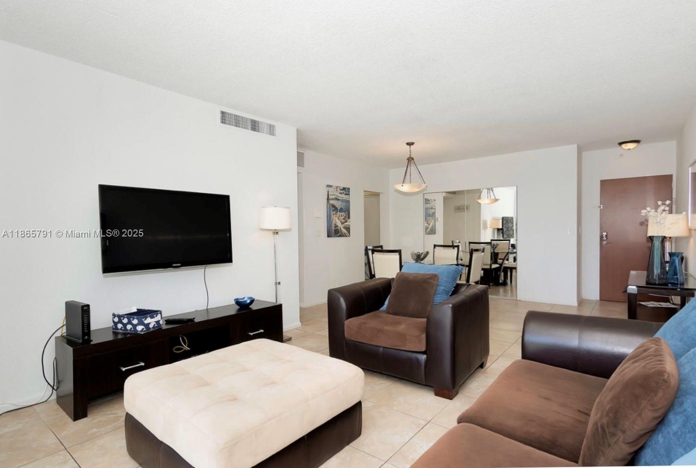 Fully furnished 1-bedroom, 1-bath residence in a desirable oceanfront building. Features include an upgraded bathroom and two queen beds in the bedroom. The building offers resort-style amenities such as a fitness center, pool, 24-hour concierge, valet parking, security, direct ocean access, social room, and business center. Conveniently located near Aventura Mall, Gulfstream Park, Fort Lauderdale Airport, and Miami Beach.