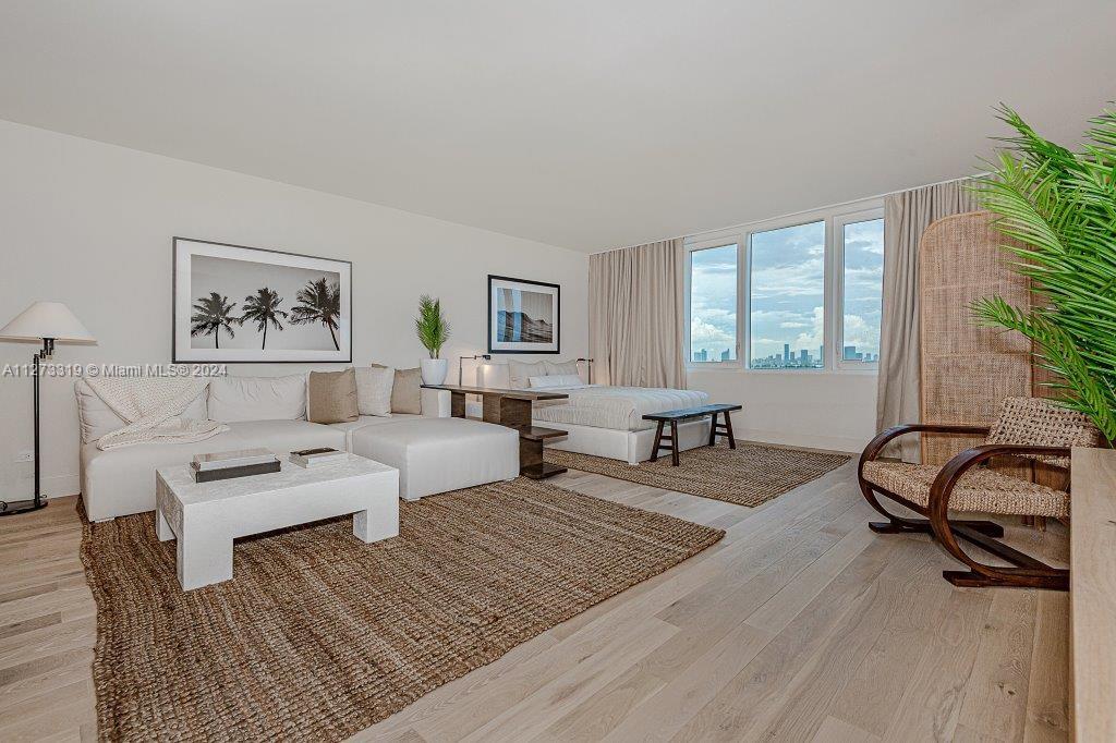 Beautiful, modern studio residence fully renovated and furnished in sleek Restoration Hardware-inspired furniture, new kitchen with Bosch appliances.
Washer/dryer in unit.
Electricity, cable, WiFi, water and valet with 1 parking spot included. Laundry room on every floor.
Roney Palace Amenities
Situated inside the same building as the luxurious 1 Hotel, Roney Palace residents enjoy the best of South Beach with access to 3 oceanfront swimming pools, a hot tub and beach service.
Onsite restaurants include Habitat, STK South Beach, Plnthouse organic café, Watr at the Rooftop and more!
Home to SoulCycle, Anatomy Gym, high-end spa, salon and retail fashion boutiques.
Valet parking, full-time security, laundry on every floor, onsite management office.