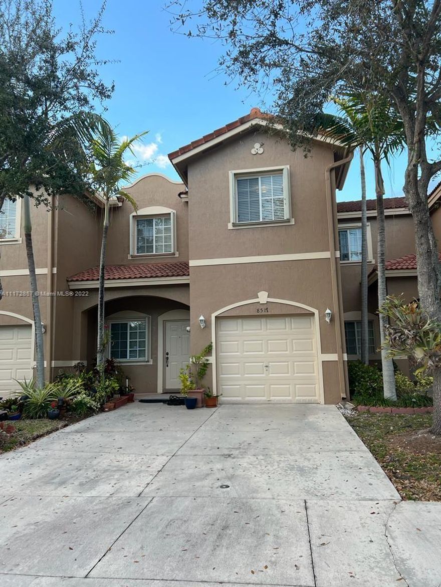 DELIGHTFUL 3BED/2.5BATH TOWNHOME IN CUTLER BAY. Property features tile and laminate flooring, half bathroom on first level, kitchen overlooks beautiful garden and lakes by the bay park with access to green areas and walking trails. 1 attached car garage and driveway, convenient and comfortable parking. 3 bedrooms and 2 full bathrooms on second level. community offers guest parking, park, and pool. easy access to parks, black point marina, restaurants, expressways and entertainment. US MORTGAGE PEFERRED LENDER, APPRAISAL ALREADY COMPLETED AT 375K CAN BE TRANSFERRED TO BUYER USING PREFERRED LENDER.