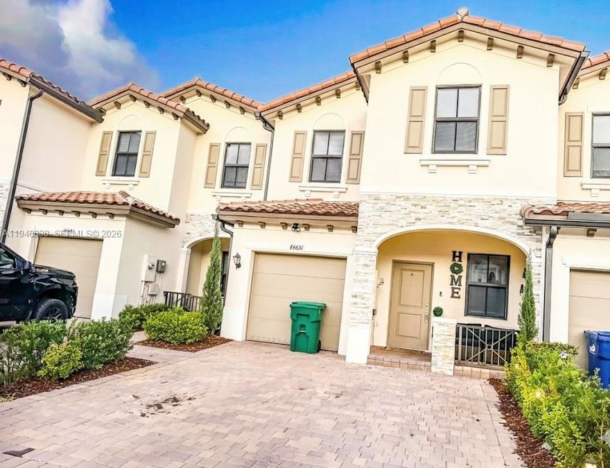 *Seller contribution available with acceptable offer. This beautiful new construction townhouse It is SPACIOUS with 3 large bedrooms and 2 full bath on the second floor and a half bath on the first floor. Impact window, an access door from the back fence enhances convenience for outdoor activities. No Backyard neighbors. Club house. 1 car garage and PARKING SPACE PLUS 3 SPOTS ON THE DRIVE WAY.