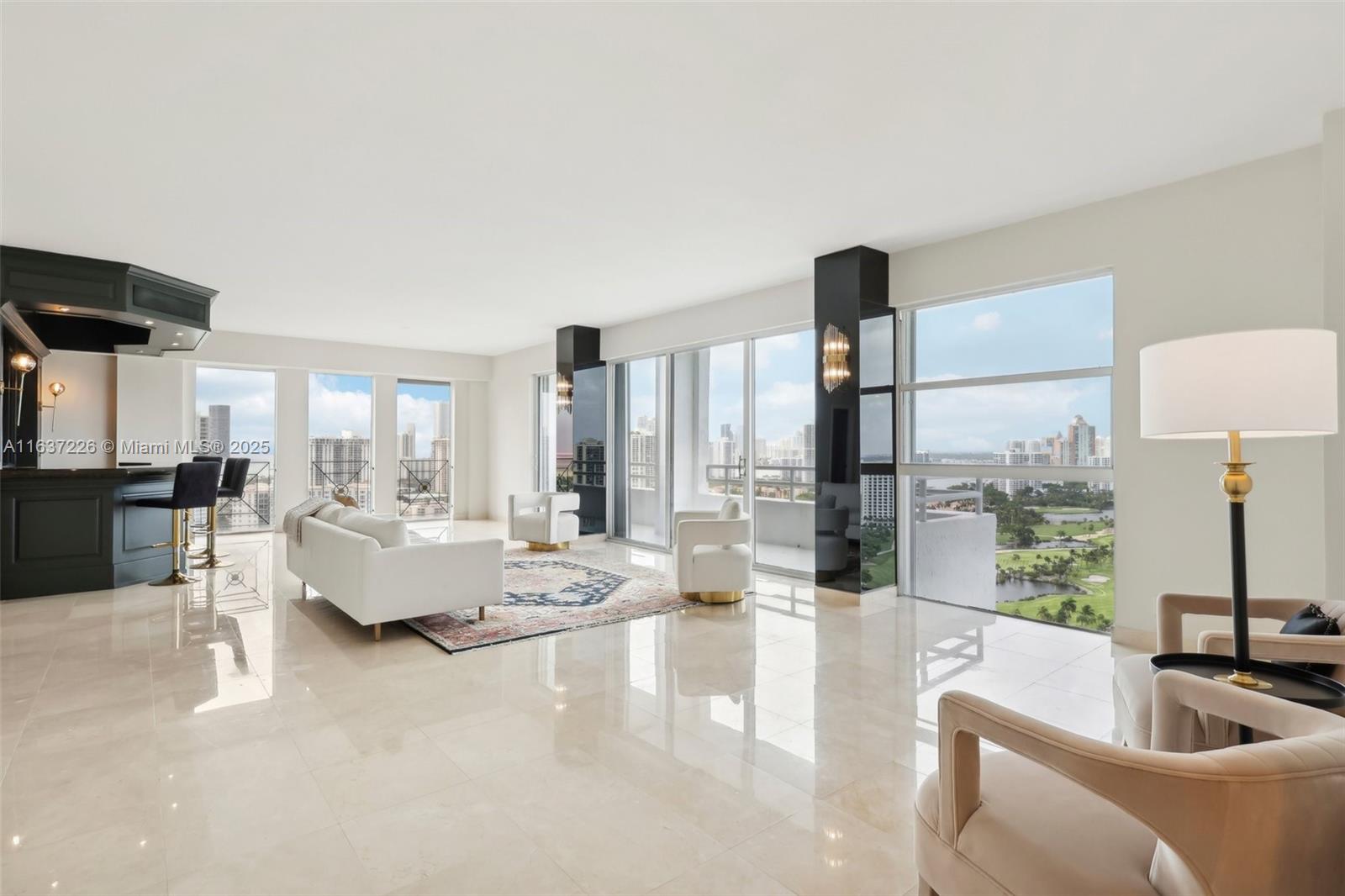 Welcome to a Mansion in the Sky in the heart of Aventura! This extraordinary 3-story penthouse condo in the heart of Aventura, Florida, offers unparalleled luxury and sophistication. This residence epitomizes high-end living with 5 spacious bedrooms and 3.5 modern bathrooms. Step out onto any of the 7 balconies to take in stunning views of the Turnberry Golf Course, the sparkling Atlantic Ocean, and the serene Inter-coastal Waterway. The 2,000 square foot semi-private rooftop terrace, is perfect for relaxation and entertaining. This penthouse not only provides a luxurious living space, but also offers a lifestyle of comfort and convenience with access to the building's top-notch amenities, including a library, gym, pool, and two tennis courts.