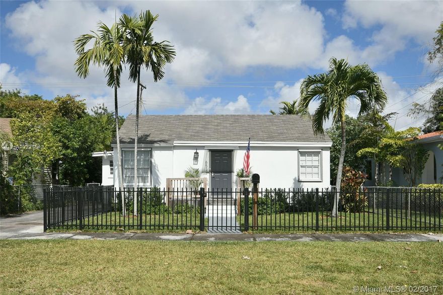Immaculate home located in desirable neighborhood, close to Coral Gables.  This beautiful home is completely remodeled with a new roof, new tile throughout, and a master suite and a master bathroom addition.  Master bathroom has a double shower with glass enclosure and a double vanity with a marble counter-top.  New counter tops and cabinets in kitchen with stainless steel appliances.  New four ton A/C unit.  This house is a must see, will not last.