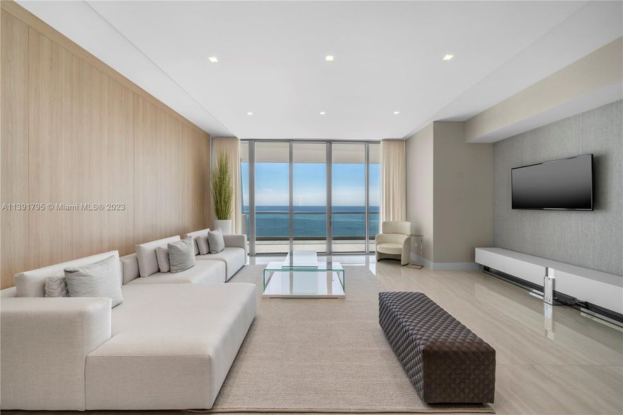 Stunning 3-bed flow-through residence in Turnberry Ocean Club. Designed and decorated by Steven G, enjoy spectacular direct views of the Atlantic ocean from your living and primary bedroom and breathtaking sunsets and intracoastal views from the guest bedrooms. Top of the line Italian cabinetry and Gaggenau appliances. Generous bedroom sizes and ample closet space. One of the few residences with his and her primary bathrooms (done pre-construction by Developer). Property is in impeccable condition. Turnberry Ocean Club offers 70,000 sq ft of luxury amenities including 3-story private signature Sky Club with sunrise/sunset pools, private dining, health & wellness spa, & beach service.