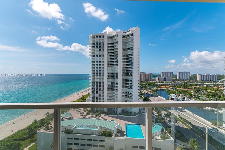 Perfect floor height with stunning ocean views! Amazing 18th floor residence with 2 bedrooms, 2 bathrooms & offered fully furnished & decorated. Electric blackout / light filtering blinds with impact windows & doors throughout. Full service building with valet parking, heated pool, oceanfront gym, & beach services with chairs, towels, & umbrellas.  Amazing location in Sunny Isles near many restaurants, shops, & grocery stores. Investor friendly building with short term rentals permitted. Rent 12 times a year - 7 day minimum. We have been renting this unit short term for 10+ years with instant cash flow at closing & the management company (900+ Airbnb reviews) can pass to new owner. Income statements available upon request. Assessment will be paid by current owner. Easy to show.