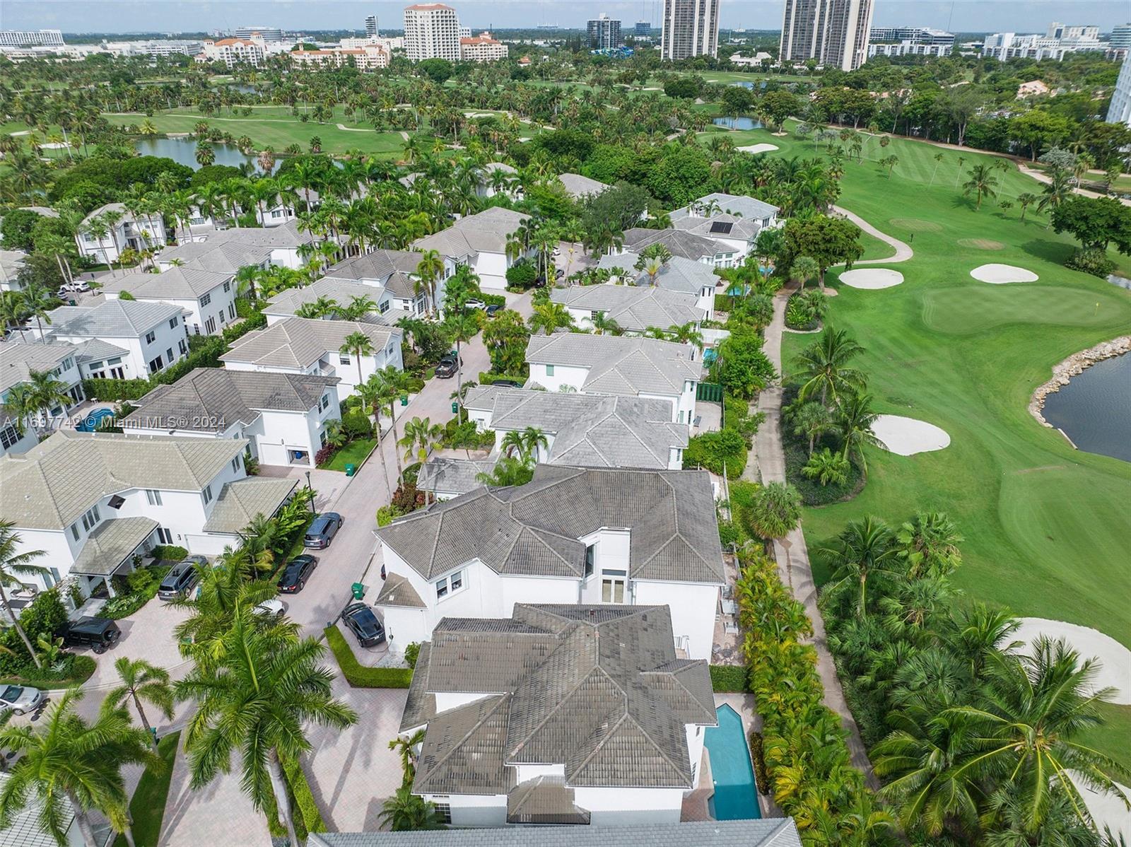This home is located in the private, gated community of Country Club Estates. This home is the only one currently on the market that is on the golf course with gorgeous golf views. There are only 80 homes in the private enclave and it's Aventura's most coveted address. This residence features 4 spacious bedrooms and 3.5 baths. The backyard offers privacy as well as a full size swimming pool. There is one bedroom down and can be used as a second master. Home features built-in speakers and exterior cameras. Spectacular views from Master Balcony. Country Club Estates is located on The Aventura Circle, the walking/biking path.,Best Schools in area: Aventura Charter School, Waterways Elementary & Soffer High School. Walk to houses of worship, shops, cafes & parks.