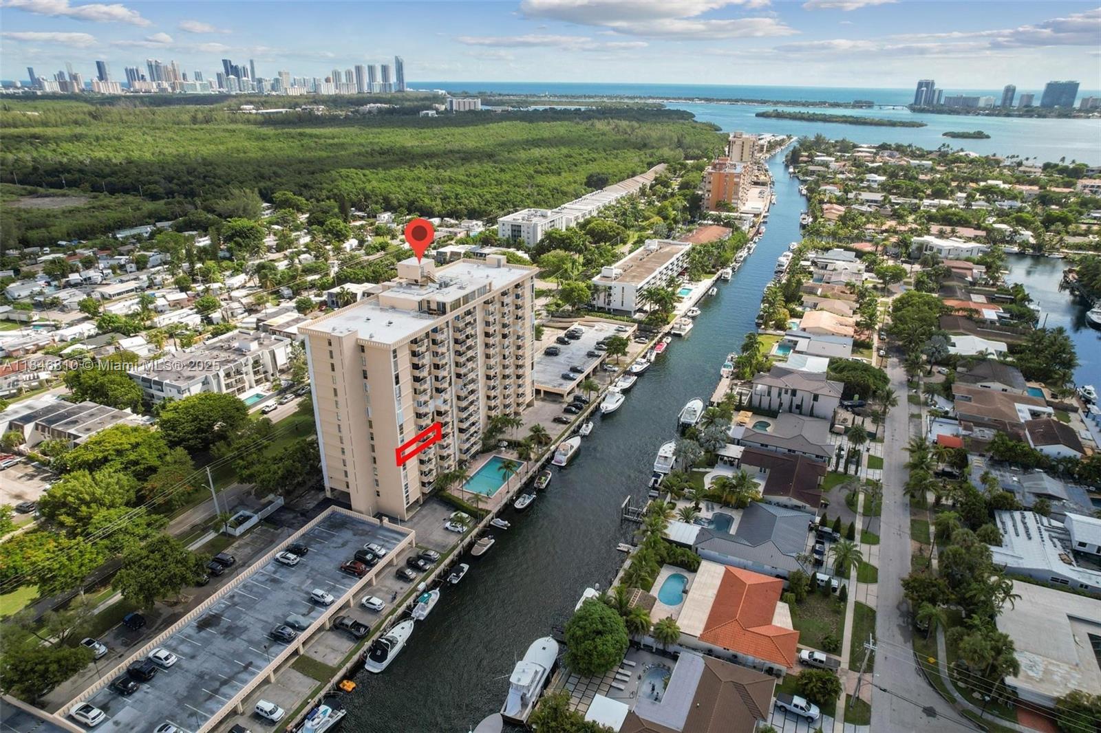 Enjoy this WATERFRONT 2 Bed 2 Bath condo with wonderful water and city views in Keystone Islands. PRIME location! EAST of US1/Biscayne Blvd, with Ocean access. Unit comes with 2 covered parking spaces. This unit has NEW modern Kitchen with Quartz counter tops, back splash and Island breakfast bar. Floor tile throughout. ALL NEW European style cabinetry. ALL NEW Samsung stainless steel appliances: Double door refrigerator, stove, oven, dishwasher & microwave. NEW crown molding throughout, Vecino Del Mar Condo features gated parking, pool, fitness center & sauna. Centrally located between the MIA and FLL airports. Blocks to FIU Biscayne campus. Close to the Beach, marina, Aventura Mall, Restaurants & Bal Harbour shops. Unit currently rented for $2300 a month Tenant can Renew or Vacate