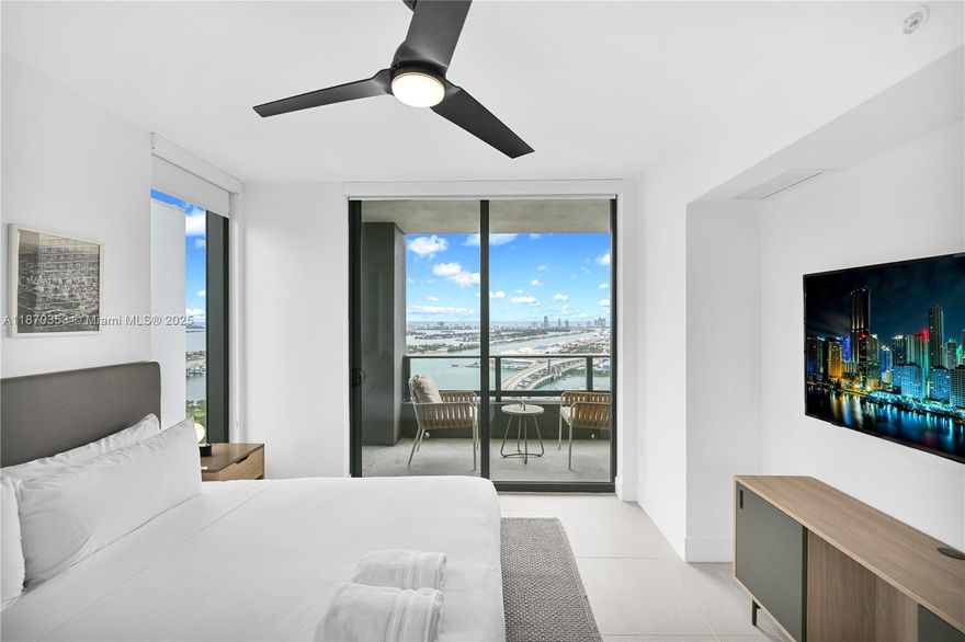 Stunning 40th-floor residence with unobstructed views of Biscayne Bay, the Port of Miami, and Miami Beach. This professionally managed unit, outside of the hotel program, is ideal for personal use and short-term rentals when not in use—offering both lifestyle and investment flexibility. Located in Miami Worldcenter, the city’s newest hub for shopping, dining, and entertainment, with walking access to Kaseya Center, museums, theaters, and the Brightline. World-class amenities include spa, gym, pool, co-working, kids’ playroom, and more.