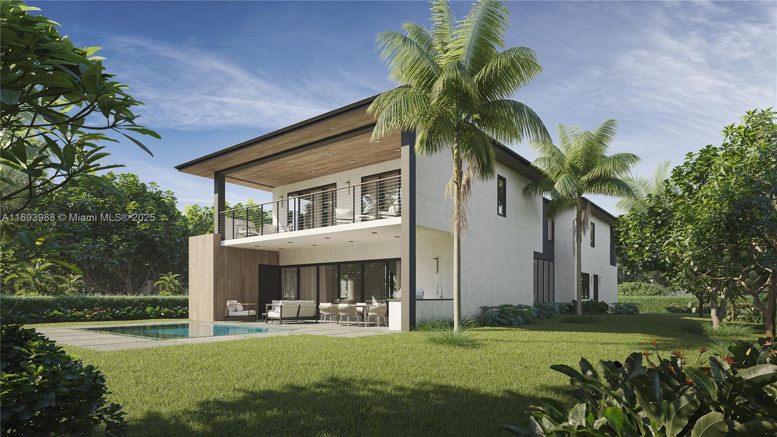 Discover this contemporary masterpiece in South Miami, perfectly located on a desirable corner lot. This stunning home offers 5 bedr, 6 baths, a two-car garage, and a sparkling pool. With over 4,200 SF of living space, it showcases exceptional craftsmanship, custom millwork, and elegant finishes. High ceilings and natural light enhance its modern design. The master suite is exceptional, spacious, and thoughtfully designed for ultimate luxury. The Italian-designed kitchen is equipped with Sub-Zero, Wolf appliances, and a summer kitchen for outdoor entertaining. Surrounded by mature trees, the serene property is ideal for relaxation or hosting guests.