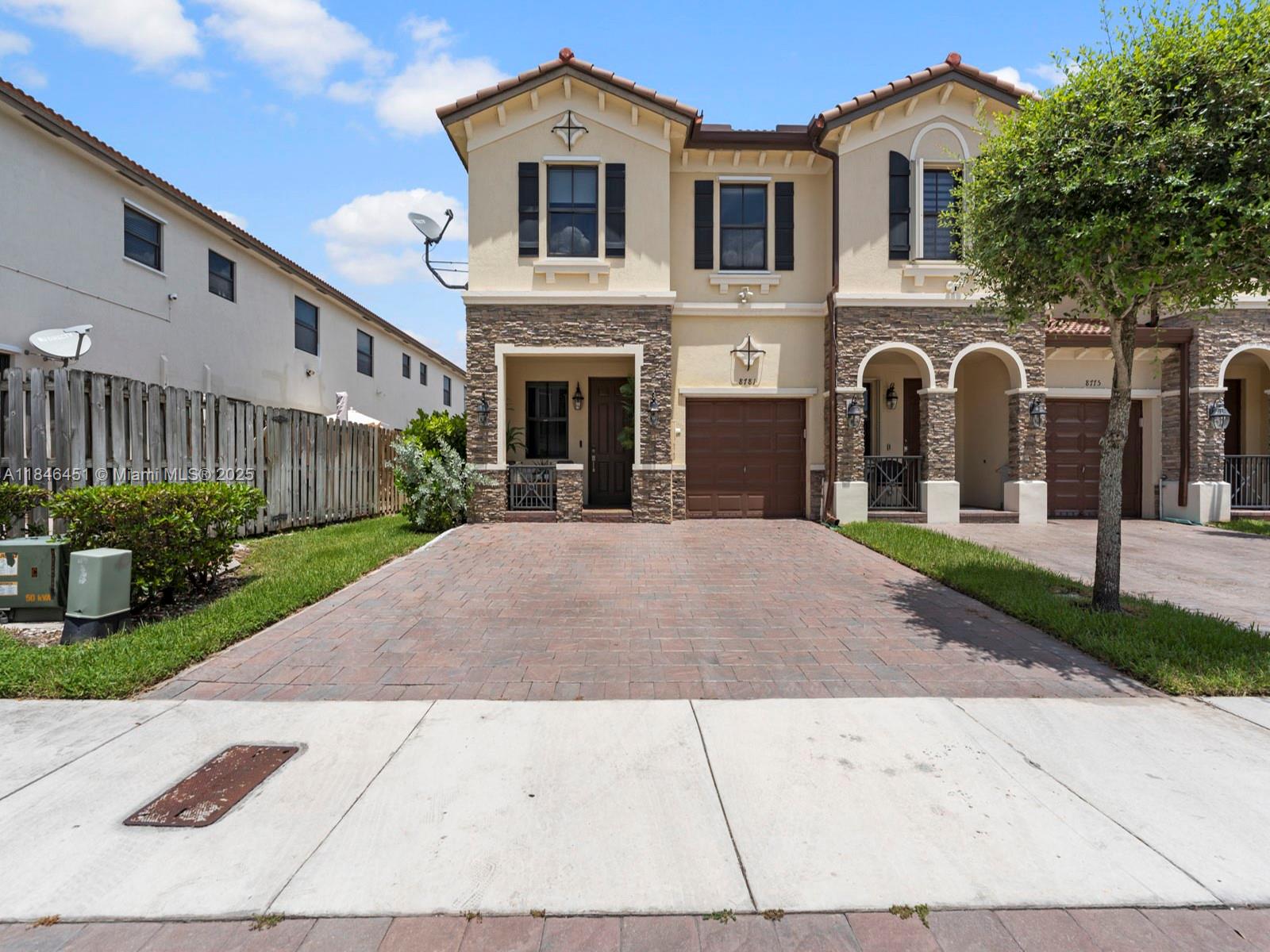 Luxurious 4BR/2.5BA townhome for rent in Doral Green at Grand Bay. Enjoy 1,821 sq ft of bright, upgraded living space, a sunlit chef’s kitchen with premium appliances, spacious bedrooms, and a stunning master suite. Tile floors downstairs, laminate upstairs. Located on a desirable corner lot with a private patio, in a low-traffic street offering peaceful living. A top-tier rental opportunity in Doral—schedule your tour today!