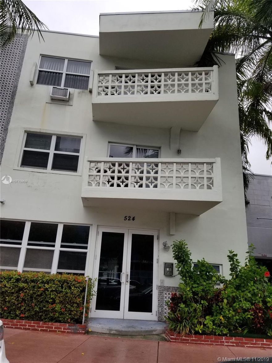 PRICE just REDUCED! NO PETS ALLOWED. AMAZING LOCATION IN THE HEART OF SOUTH BEACH. TWO BLOCKS FROM BEACH. BOUTIQUE BUILDING. BEAUTIFUL REMODELED, TILED, ONE BEDROOM, ONE BATH APT, FULLY FURNITURE AND READY TO MOVE IN. ONE ASSIGNED AND COVER PARKING SPACE. LAUNDRY FACILITY NEXT AND BACK DOORS OF BUILDING.  APT TO BE RENTED FOR ONE YEAR.  N O  SHORT TERM RENT. SEE BROKER'S REMARKS FOR DETAILS AND SHOWING.