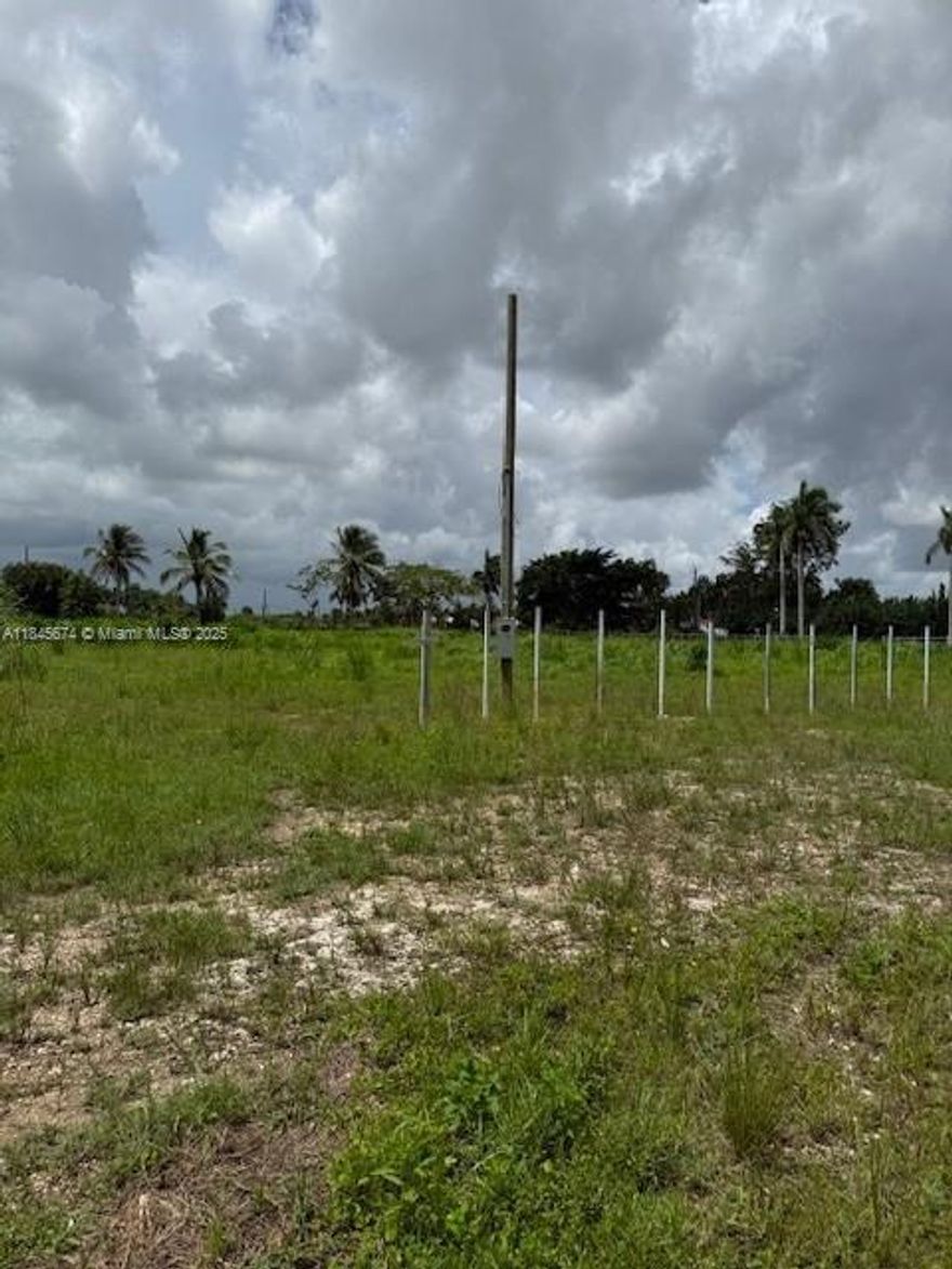 Almost 2 acres of land perfect for a nursery, all fence posts have been installed and FPL light pole is already waiting for electricity to be connected.

OWNER WILL FINANCE THE TRANSACTION WITH 20% DOWN AT 12% PER YEAR