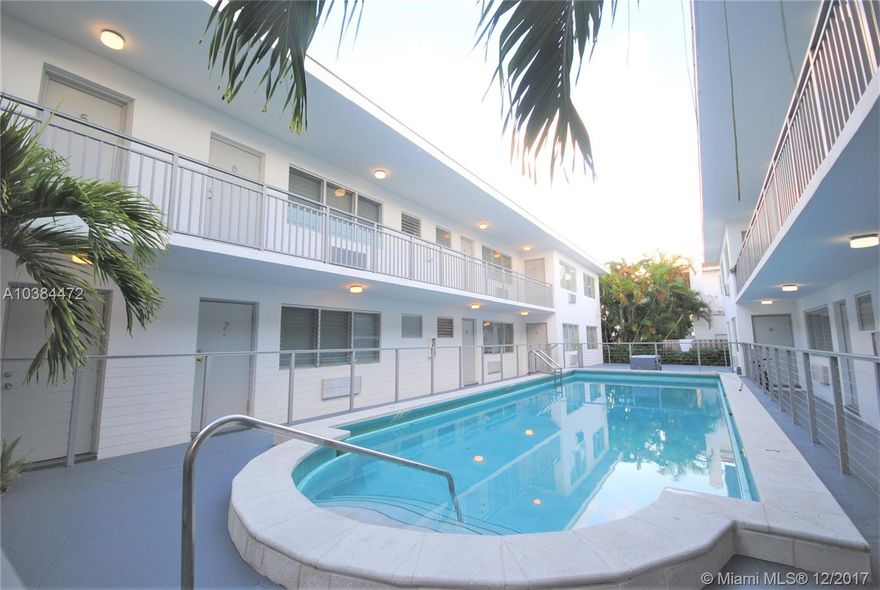 SPECIAL PROMOTION - Limited Time Only - Move in with just 1st, last & $500 deposit. Spacious 2BR with Pool. Features roomy kitchen with updated appliances, spacious formal dining area, waterproof modern flooring, lots of closet space, Chic bathroom with modern fixtures, and freshly painted. Enjoy the buildings courtyard swimming pool, with on-site laundry and gated entrance. Located just 4 blocks from the beach and 36 acre park, the bandshell district, and more! Pets are welcome. Easy to show and fast approval process. ** CUPID SPECIAL: Get FREE RENT until March 1st**