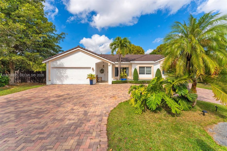 Beautiful and well-kept single-family home in the highly desirable West Kendall area featuring bright and spaciousliving areas, an open layout, and tile flooring throughout. The kitchen offers ample cabinet space and overlooksthe family room, perfect for everyday living and entertaining. Generously sized bedrooms and updated bathroomsprovide comfort, while additional highlights include a newer roof, high-impact windows, and a drivewayaccommodating up to nine cars. The private backyard is ideal for gatherings, outdoor dining, or relaxation, and theproperty is conveniently located near excellent schools, shopping, restaurants, and major highways.