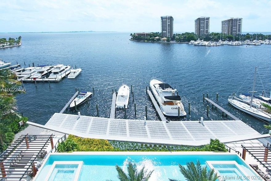 Residences at Vizcaya with only 18 Condominium Residences. A unique boutique building offers: privacy, tranquilly, unsurpassed luxury and resort style services. This unit is completely finished and ready to move in. Enjoy this exclusive water front residence with individual summer kitchen & Jacuzzi on the terraces. Extraordinary Bayfront experience with amenities featuring, gym, infinity-edge lap pool with 2 spas, cabana and private Marina.