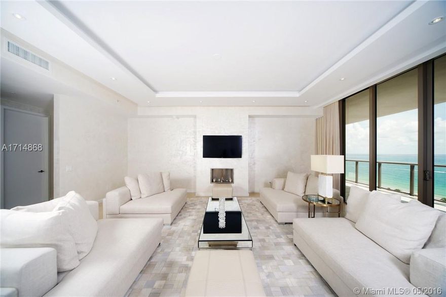 Stunning views at the St. Regis; this large flow-through 3 bedroom home offers both ocean and bay/city skyline views. Beautifully finished and decorated with sleek floors, pearlescent venetian stucco throughout, and drop ceilings/lighting.  The St. Regis is the ultimate address; 9 acres of ocean front residence, 5-Star resort amenities, 14,000 sq ft. Remede spa, 4 pools, three restaurants and a spectacular ocean view. 24 hour hotel and butler service allows for impeccable service day or night. This is a standout turnkey property and by far the best deal at St. Regis.