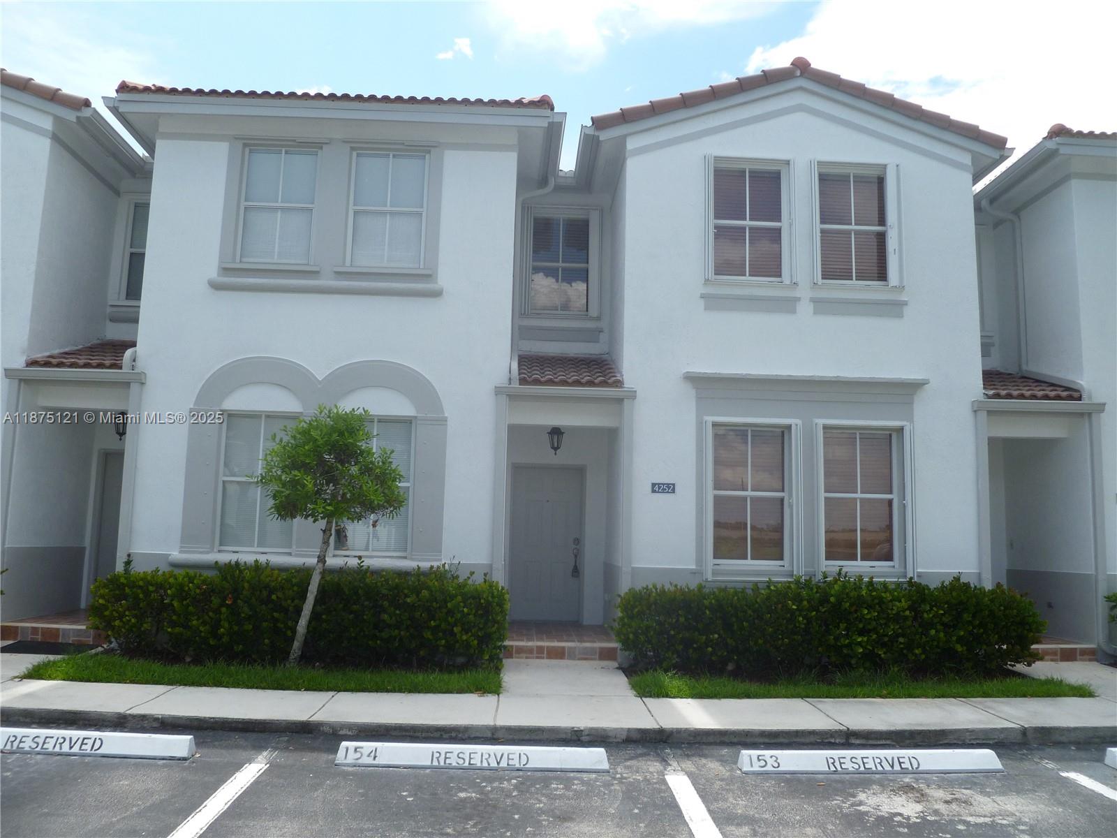AVAILABLE OCTOBER 11. well maintained 3/2.5 townhome in guard gated community. full size newer Washer/dryer in unit. pavered patio at family room with privacy. lots of amenities offered in this community, pool, clubhouse, kids play area & more. complete hurricane protection (accordion shutters), assigned 2 parking spaces in front of unit. Landlord will require full credit report, background, proof of income/employment. Association application is a separate process. photos taken prior to current tenant move-in.