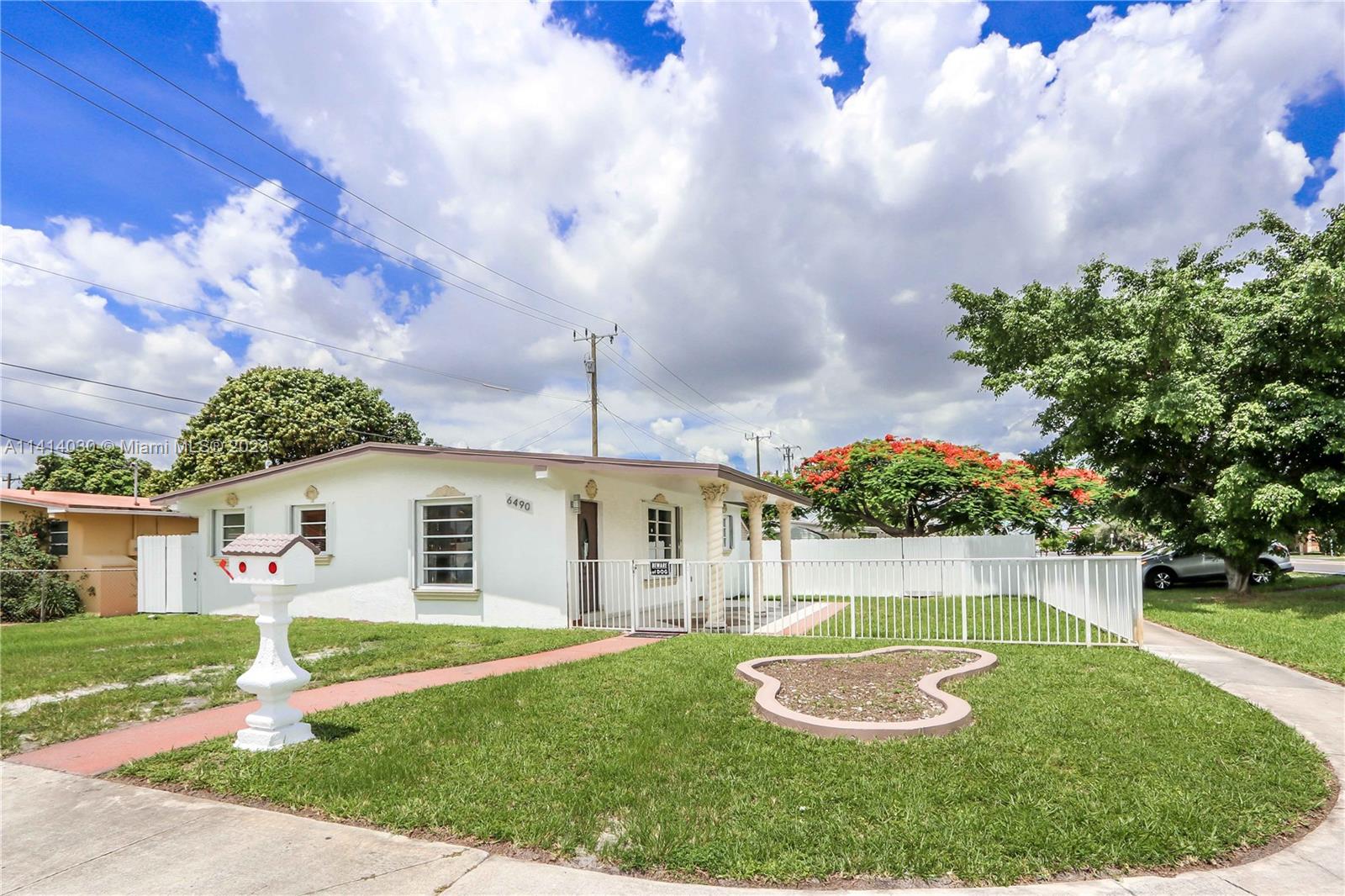 Lovell Park, desirable Hialeah Single Family Home You’ll absolutely love. Offers 3 bedrooms and 2 bathrooms. The private front door area invites you to come inside and be pleasantly impressed. Move-in-ready and just awaiting the right owner. The HUGE corner lot is ready to add your own creative touch that offers a very spacious metal-fenced backyard a dream for those with big trucks, RVs, or boats, and also ideal for gatherings and entertainment. No HOA fees, AMAZING and ideal neighborhood for your growing family is surrounded by great schools and centrally located around the corner from a few shopping plazas. The home will be strictly open to the public on Saturday 8th and Sunday 9th of July. Text your inquiries to the listing and co-listing agent for further details.