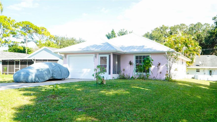 Back on the market! Buyer financing did not proceed. Enjoy peace of mind with a newly installed A/C system! Step into this beautifully maintained Vero Beach home featuring a 2021 metal roof and modern upgrades throughout! The kitchen was fully updated in 2021 with granite countertops, stainless steel appliances, and sleek cabinetry, opening to a bright living area with high ceilings. The bathroom was renovated in 2023, giving the home a fresh, move-in-ready feel. Enjoy a spacious lot perfect for family gatherings, pets, or future expansion. Washer and dryer hookups included. Ideal for first-time homebuyers or anyone seeking a family-oriented home in a peaceful neighborhood near shopping, dining, and beaches.
Broker Remarks: Home is owner-occupied. Please contact the listing agent or co-listing agent to schedule all showings. 24-hour notice required