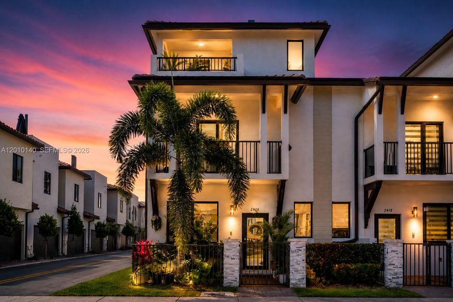 Welcome to Central Park living in the heart of Downtown Doral. This premium end-unit townhome on Central Park Boulevard offers unobstructed paseo views with open frontage. The 3-story home features freshly installed luxury plank flooring, custom finishes, and two rooftop terraces overlooking Downtown Doral, complete with a built-in BBQ and tile backsplash. Enjoy a vibrant, European pedestrian lifestyle with convenient access to parks, dining, retail, and entertainment throughout the community. Resort-style amenities including a pool, fitness center, and clubhouse are located just a block away, with quick connectivity to Miami Beach. Fiber optic WiFi ensures seamless connectivity, while surrounding green spaces create the perfect balance of energy and relaxation.