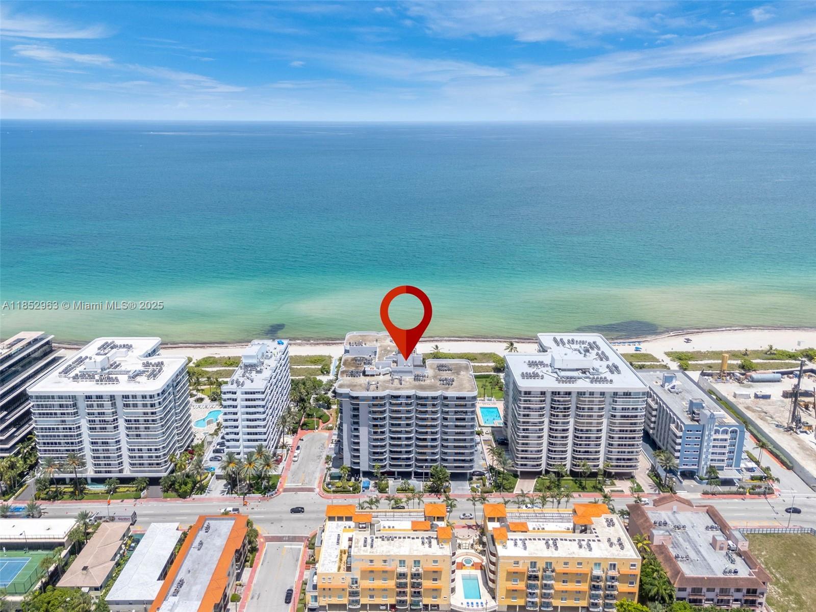 Welcome to Unit 303 at 8877 Collins Ave – a spacious 2-bed, 2-bath with 1,429sqft and a balcony with a view of the ocean. This north-exposure home offers cool breezes and abundant natural light. Inside: ceramic floors in the kitchen, living, and dining areas, an eat-in kitchen, generous closets, and a full-size washer/dryer.
The building offers resort-style amenities: heated pool, Jacuzzi, fitness center, sauna/steam rooms, BBQ area, 24-hr concierge/security, and valet. Enjoy direct beach and boardwalk access plus a prime Surfside location near Bal Harbour Shops, markets, restaurants, and houses of worship. Unit 303 delivers comfort, convenience, and a premier beachfront lifestyle.