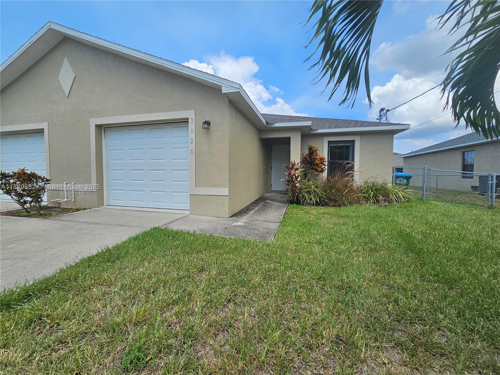 MOVE-IN READY! NO HOA! FAST APPROVALS! Spacious DUPLEX with ATTACHED GARAGE in one of Cape Coral’s most desirable neighborhoods. Features GRANITE COUNTERTOPS, TILE FLOORING, and LARGE FENCED BACKYARD outdoor enjoyment. PETS WELCOME with approval non-refundable deposit & small monthly fee. Located near TOP-RATED SCHOOLS including Oasis Elementary, Middle & High, as well as Gulf Elementary and Middle. Close to CHIQUITA BLVD, AGUALINDA, GLEASON PKWY, MOHAWK & BEACH PKWY, with quick access to shopping, dining, and entertainment. About 25 MINUTES TO SANIBEL ISLAND, 30 MINUTES TO FT. MYERS BEACH, & a short drive to CAPE HARBOUR, DOWNTOWN CAPE CORAL, AND LOCAL MARINAS perfect for beach days, waterfront dining, or boating adventures. Enjoy a QUIET, NON-GATED COMMUNITY with NO HOA Restrictions.